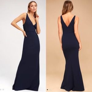 Lulus Melora Navy Maxi Mermaid Formal Dress